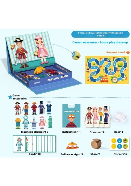 Çocuk Manyetik Puzzle Yapboz Manyetik Çizgi Film Puzzle Tahta Oyuncaklar (Yurt Dışından)