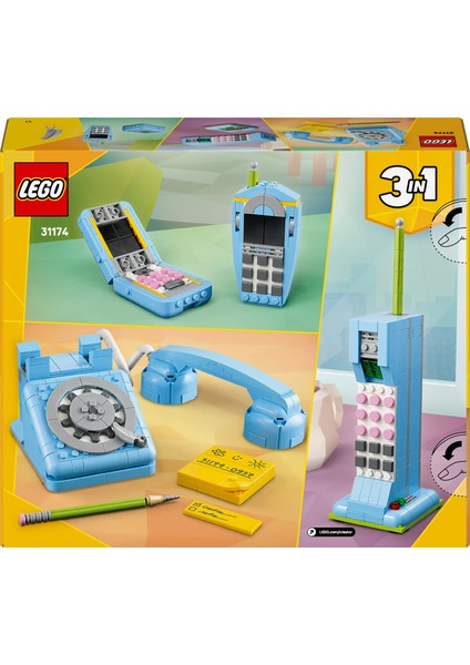 ® Creator 3'ü 1 Arada Retro Telefon 31174 - 8+ Çocuklar Için 1980'LER Veya 2000'LER Modeli Yaratıcı Oyuncak Seti (383 Parça) fırsatları
