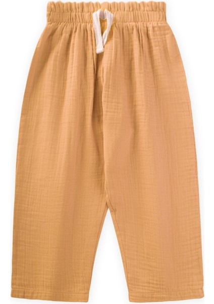 Organic Beli Fırfırlı Geniş Kesim Müslin Pantolon 1-8 Yaş Sundres fiyatları