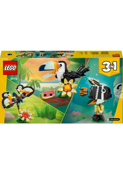 ® Creator 3'ü 1 Arada Vahşi Hayvanlar: Tropikal Tukan Kuşu 31173 - 7+ Çocuklar Için Yaratıcı Oyuncak Yapım Seti (225 Parça) fırsatları