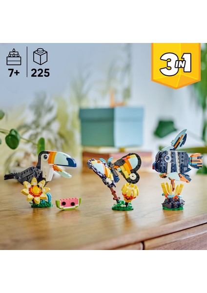 ® Creator 3'ü 1 Arada Vahşi Hayvanlar: Tropikal Tukan Kuşu 31173 - 7+ Çocuklar Için Yaratıcı Oyuncak Yapım Seti (225 Parça) indirimleri