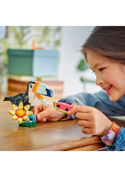 ® Creator 3'ü 1 Arada Vahşi Hayvanlar: Tropikal Tukan Kuşu 31173 - 7+ Çocuklar Için Yaratıcı Oyuncak Yapım Seti (225 Parça)