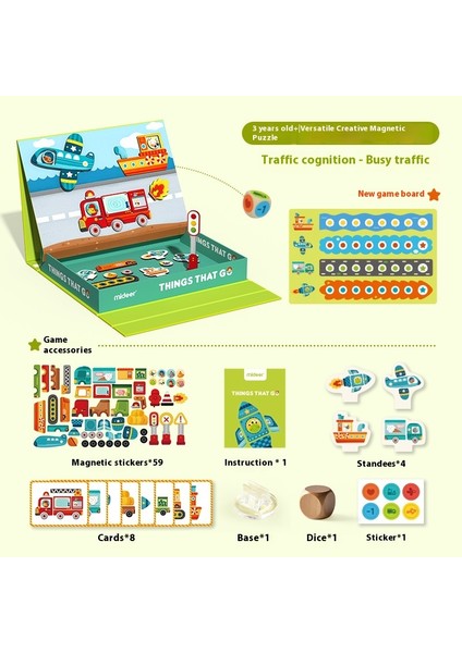 Çocuk Manyetik Puzzle Yapboz Manyetik Çizgi Film Puzzle Tahta Oyuncaklar (Yurt Dışından)