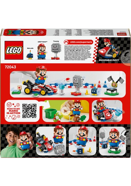 ® Super Mario™: Mario Kart™ – İnteraktif LEGO® Mario™ ve Standard Kart 72043 - 7+ Çocuklar için Oyuncak Yapım Seti (278P) fırsatları