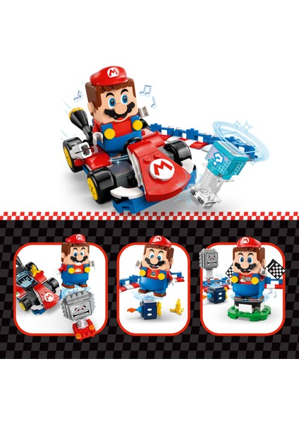 ® Super Mario™: Mario Kart™ – İnteraktif LEGO® Mario™ ve Standard Kart 72043 - 7+ Çocuklar için Oyuncak Yapım Seti (278P)