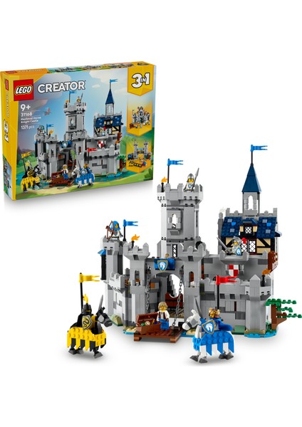 ® Creator 3'ü 1 Arada Orta Çağ Atlı Şövalye Kalesi 31168 - 9 Yaş & Üzeri Çocuklar Için Yaratıcı Oyuncak Yapım Seti (1371 Pr)