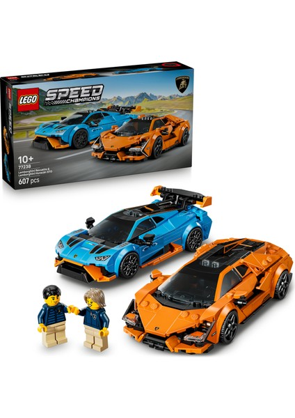® Speed Champions Lamborghini Revuelto ve Huracán STO 77238 - 10+ Çocuklar için Yaratıcı Yarış Arabası Yapım Seti (607 P)