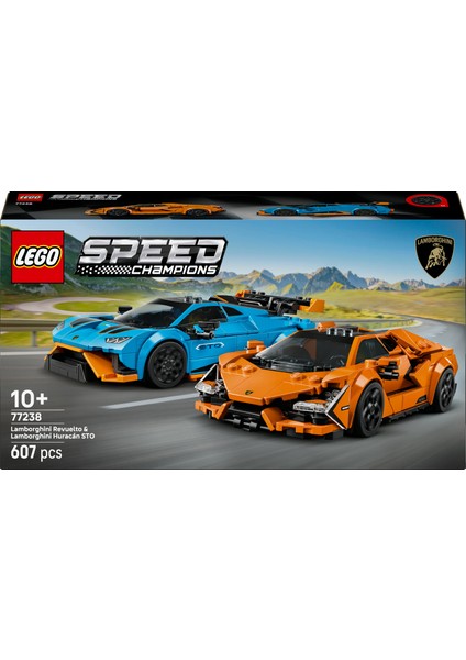 ® Speed Champions Lamborghini Revuelto ve Huracán STO 77238 - 10+ Çocuklar için Yaratıcı Yarış Arabası Yapım Seti (607 P) modelleri