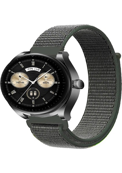 Huawei Watch Buds ile Uyumlu Kordon Kumaş Desenli Cırt Cırtlı Spor Kayış
