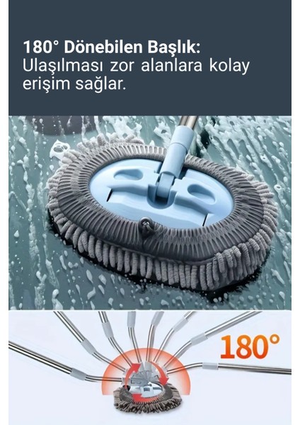 Mikrofiber Araba Yıkama Fırçası Uzun Saplı Detay Fırçası Oto Mopu- Temizlik Bezi Hediyeli indirimleri