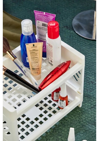 Iki Katlı Çok Amaçlı Düzenleyici, Beyaz, Makyaj ve Banyo Organizasyonu fiyatları