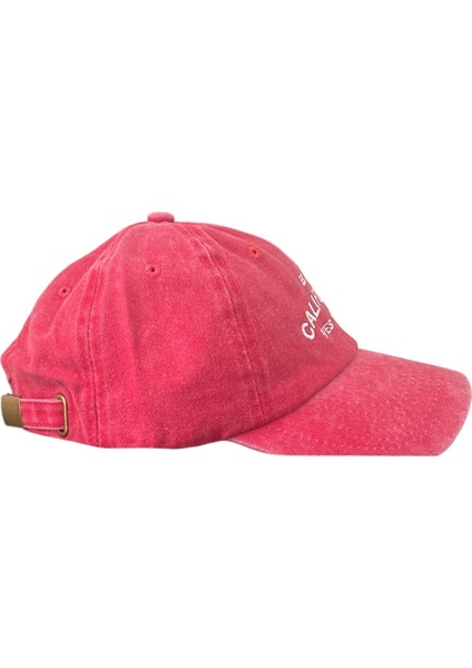 Vintage Görünümlü Unisex Yıkamalı Şapka - Kırmızı modelleri