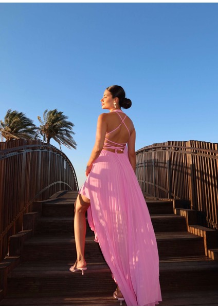 Eh Collection Sırt Dekolte Pileli Elbise modelleri