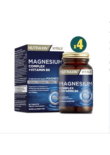 Magnesium Complex Vitamin B6 60 Tablet 4 Adet