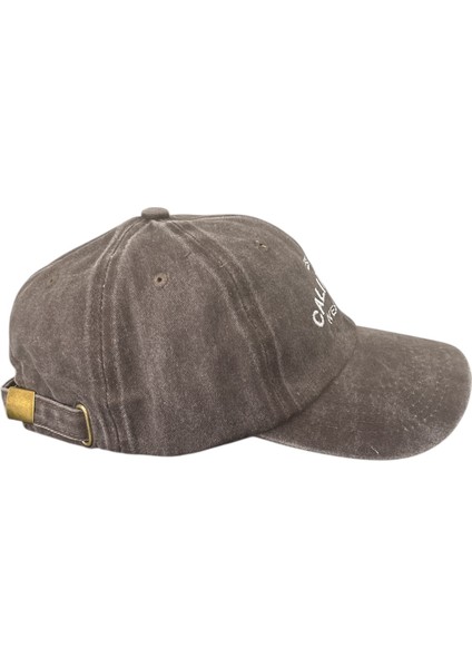 Vintage Görünümlü Unisex Lüks Yıkamalı Nakışlı Şapka - Kahverengi modelleri