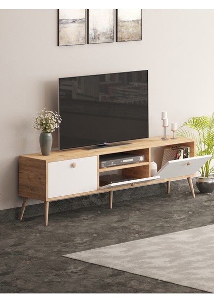 Beyza Ahşap Ayaklı 180 cm Atlantik Beyaz Tv Sehbası fiyatları