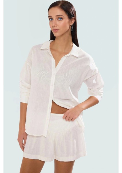 Rahat Plaj Takımı Flamlı Pamuk Dokuma Gömlek Şort Kaliteli Işçilik Yüksek Kalite Mükemmel Uyum