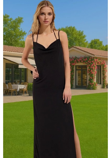 Kadın Yazlık Örme Bodycon Plaj Elbise Derin Yırtmaçlı Maxi Özenle Seçilmiş Özel Tasarım