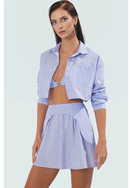 Plaj Şıklığı Için Çok Çizgili Dokuma Üçlü Takım Zarifane Tasarım Modern Stil Trend fiyatları