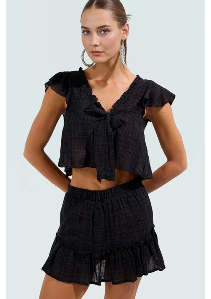 Pamuklu Viskoz Örme Bluz Etek Takım Dik Yaka Reglan Kol Yazlık Plaj Rahat Kullanım Dayanıklı Malzeme fiyatları