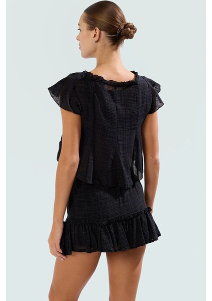 Pamuklu Viskoz Örme Bluz Etek Takım Dik Yaka Reglan Kol Yazlık Plaj Rahat Kullanım Dayanıklı Malzeme modelleri