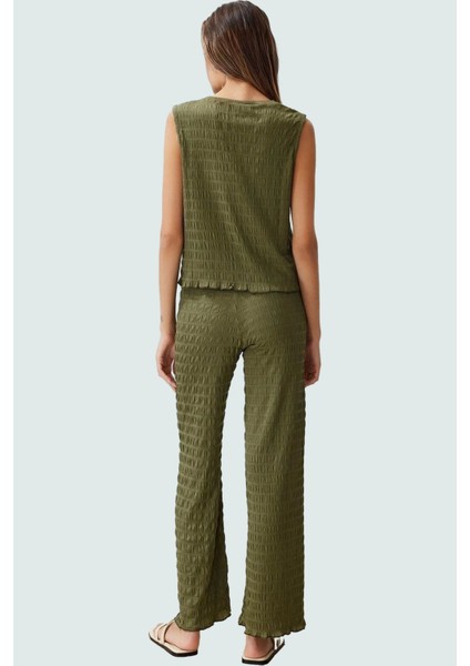 Regular Kalıp Bluz Pantolon Takım Esnek Örme Kumaş Günlük Stil Profesyonel Görünüm modelleri