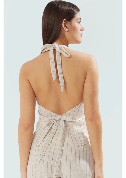 Rahat Çizgili Keten Takım Yelek ve Geniş Paça Pantolon Kaliteli Işçilik Mükemmel Uyum modelleri