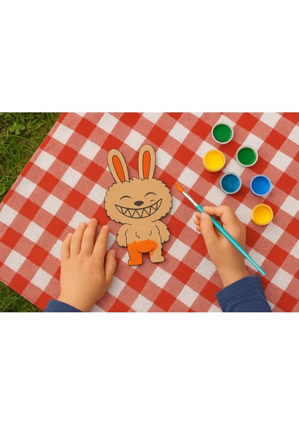 10 Adet Labubu Ahşap Boyama – Okul Öncesi Dıy Etkinlik ve Sanat Aktivitesi