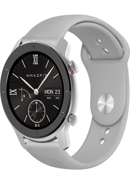 Amazfit Gtr 42MM ile Uyumlu Kordon Yumuşak Dokulu Esnek Jel Silikon Kayış