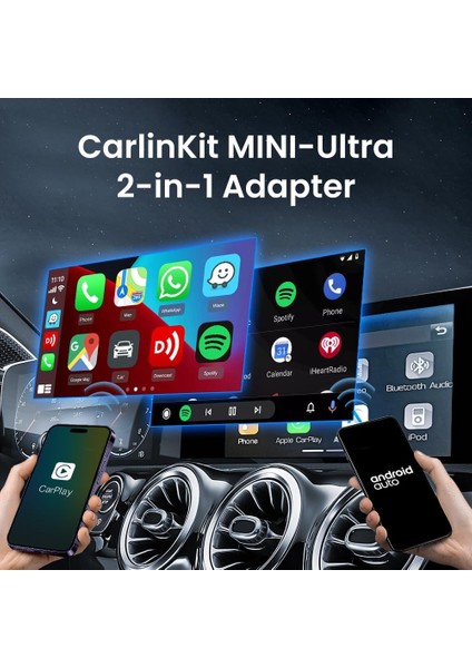 Mini Ultra 2025 Kablosuz Carplay & Android Auto Adaptörü | iPhone ve Android Uyumlu fiyatları