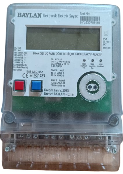 X5 Kombi Trifaze Elektrik Sayacı Btk.20
