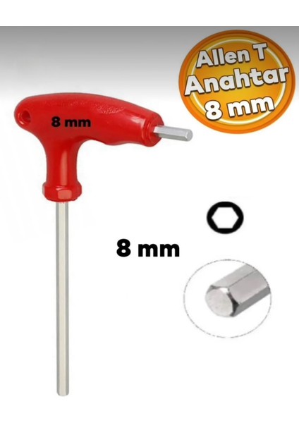 T Tipi Allen Anahtar 8 mm