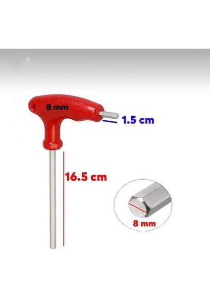 T Tipi Allen Anahtar 8 mm fiyatları