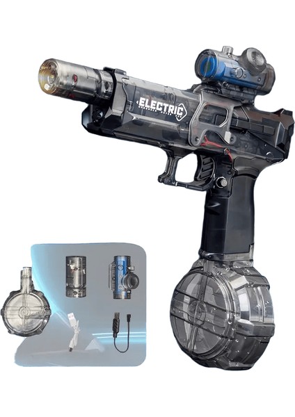 Yüksek Basınçlı Elektrikli Su Tabancası Oyuncaklar Açık Havuz Için Otomatik Ateş Squirt Tabanca Yaz Plajı Yaz Su Savaşları Oyunları Kidscolor Için Hediye: Siyah (Yurt Dışından)