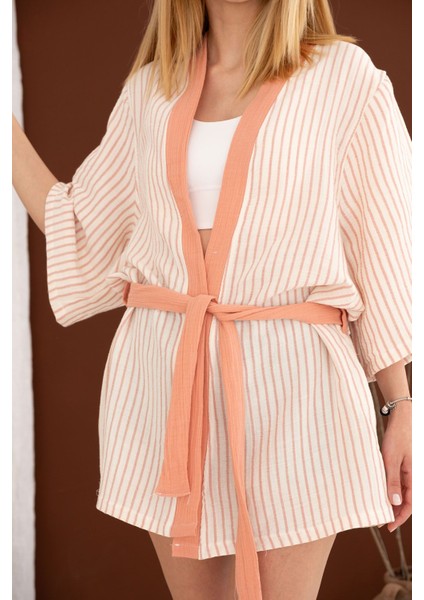 4 Kat Müslin Kimono - Coral fiyatları