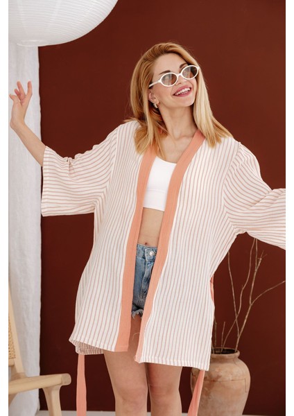 4 Kat Müslin Kimono - Coral modelleri