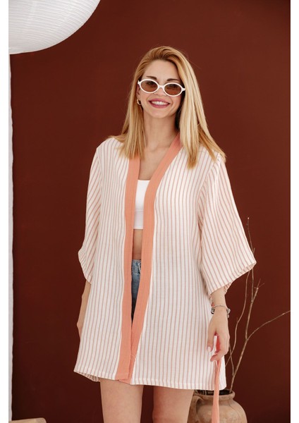 4 Kat Müslin Kimono - Coral fırsatları