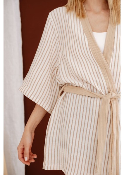 4 Kat Müslin Kimono - Beige fiyatları