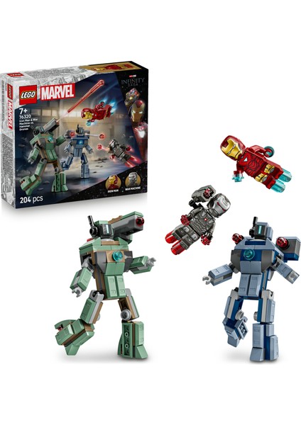 ® ǀ Marvel Iron Man ve War Machine, Hammer Insansız Hava Araçlarına Karşı 76320 - 7+ Çocuklar Için Oyuncak Yapım Seti (204P)