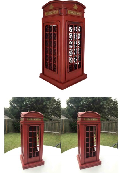 Dekoratif Metal Telefon Kulübesi Biblo – Vintage Retro London Telefon Kabini Masaüstü Ev Ofis Süs Aksesuar Hediyelik fırsatları