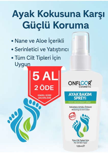 Ayak Koku Giderici Sprey 125 ml – Ferahlatıcı Bitki Özlü Ayak Bakımı