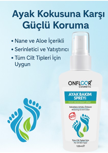 Ayak Koku Giderici Sprey 125 ml – Ferahlatıcı Bitki Özlü Ayak Bakımı