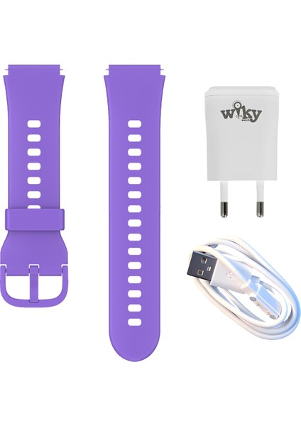 Wiky Watch 5 Plus Kasa Kordon Mor Set + Adaptör & Şarj Kablosu fırsatları
