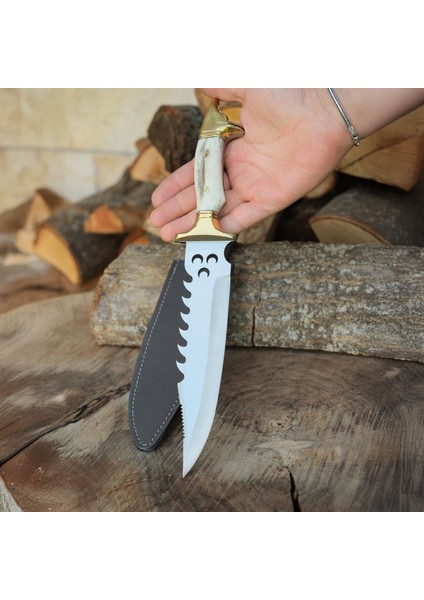 Av Bıçağı 35 cm - Geyik Boynuzu Sap - Üç Hilal Işlemeli fiyatları
