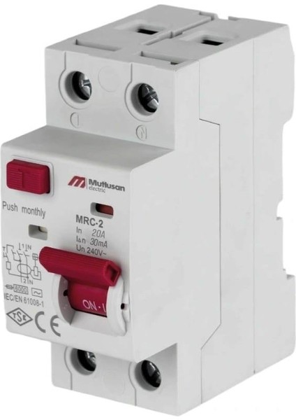 20A 2 Kutup 30 Ma Kaçak Akım Koruma Rölesi