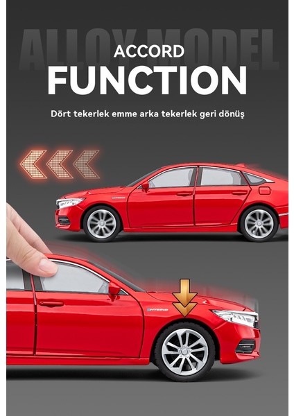 1:24 Honda Accord Alaşım Modeli Ses ve Işık Araba Süsleme Oyuncak (Yurt Dışından) modelleri