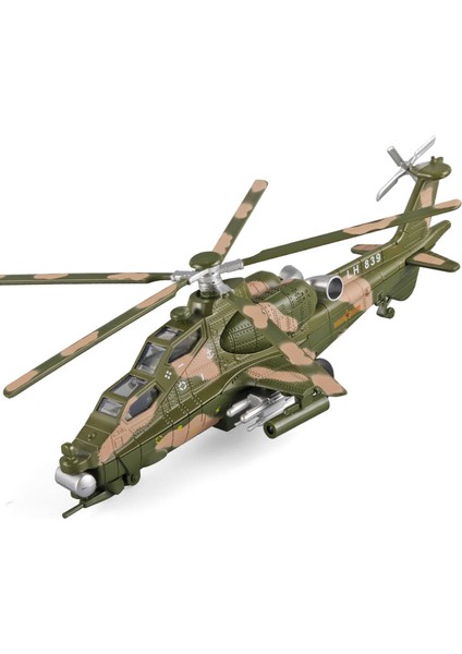1:56 Düz 10 Savaş Helikopteri Alaşım Modeli Ses ve Işık ile Müzik Hareketli Pervane (Yurt Dışından)
