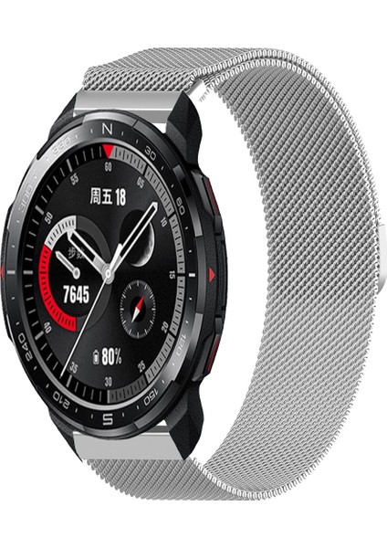 Honor Watch Gs Pro Uyumlu Kordon Hasır Metal Örgü Mıknatıslı Kayış