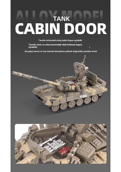 Alaşım T-90 Ana Muharebe Tankı Sprey Versiyonu Model Çocuk Oyuncak (Yurt Dışından) indirimleri