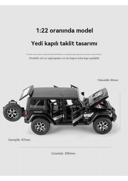 1:24 Jeep Wrangler Alaşım Araba Modeli Oyuncak Arazi Süsü (Yurt Dışından) fırsatları